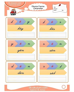 Çocuklar İçin ö sesi Çalışma Sayfaları 